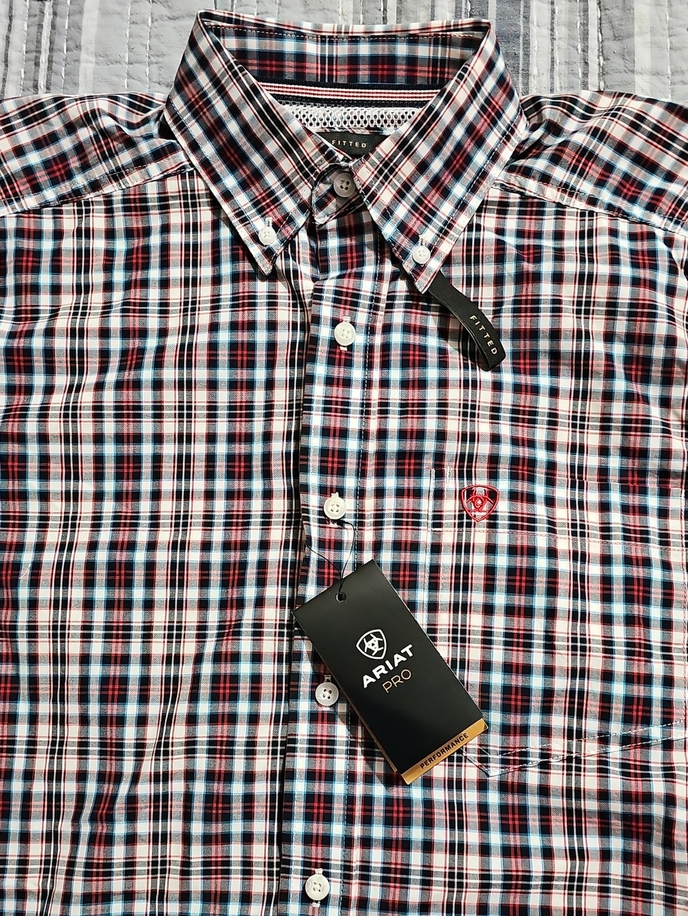 Ariat Pro Series Fitted Plaid Button Down Western Top
